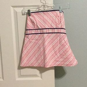 Lily Pulitzer Strapless top pink seersucker stripe